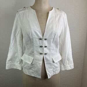 White House Black Market Utility Jacket Size 4, White, Casual, Stylish, Elegant